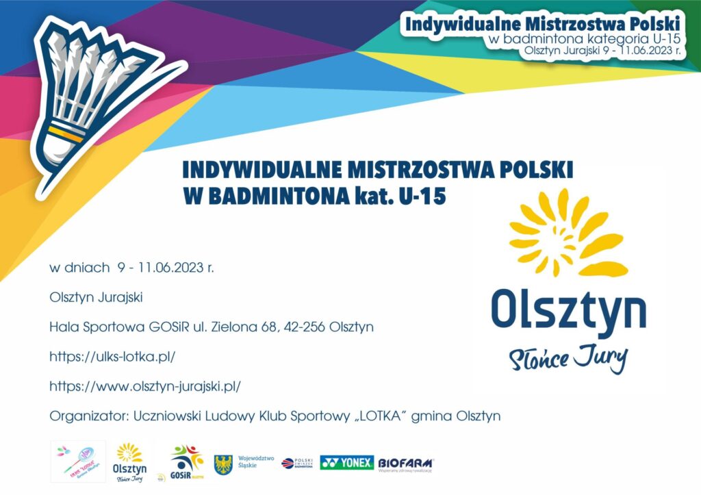 Indywidualne Mistrzostwa Polski w Badmintona U15